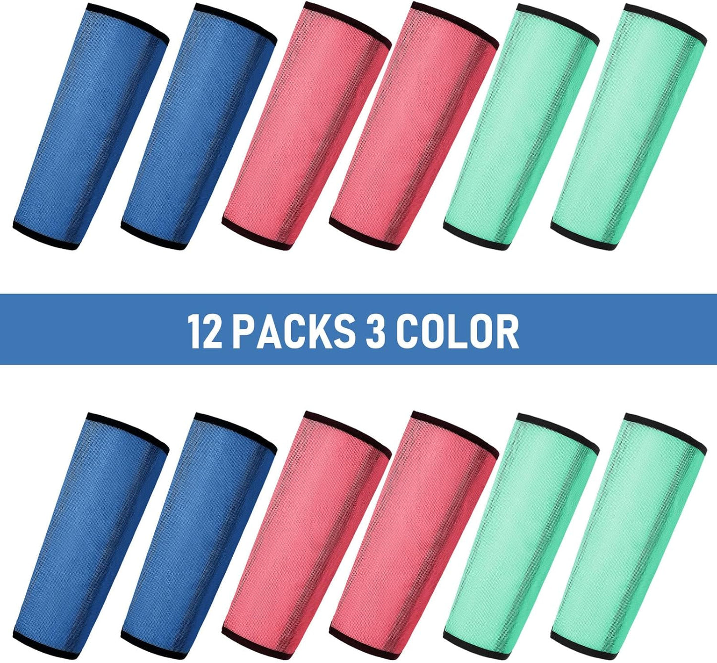 Jexine 12 Fly Boots for Horse Set of 12 Loose Breathable Mesh Horse Fly Sheets Protective Horse Leg Wraps Leggings for Preventing Flies and Mosquitoes Bites (Blue, Green,Red)