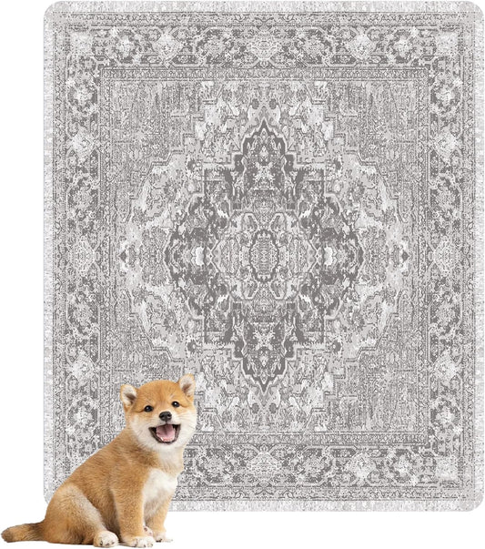 nunubaby Washable Pee Pads for Dogs, Stylish, Non-Slip and Leak-Proof Pee Pads. Reusable Potty Pads for Dogs for Crates and Floors.(Brown/Geo, 31" x36")