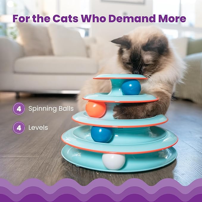 Petstages Chase Meowtain Interactive 4-Tier Cat Track Toy