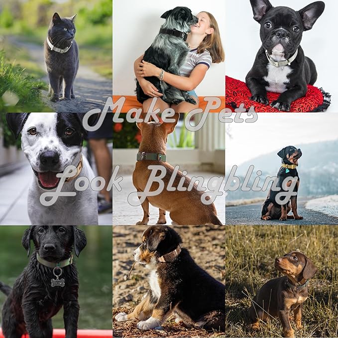 Stainless Steel Big Black Adjustable Breathable Belt Pet Collar Dog Cat Kitten Waterproof S/M/L 14mm Woven Tape Slip Durable Stainless Steel Choker