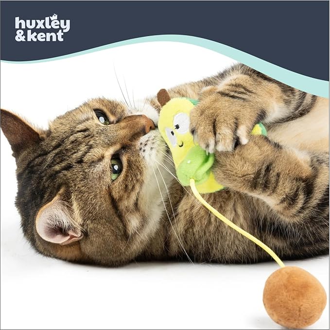 Huxley & Kent Popper Plush Cat Toy - Interactive Catnip Toy for Cats & Kittens - Treat Hiding Soft with Crinkle & Catnip - Fun Indoor Play - Avocado Popper