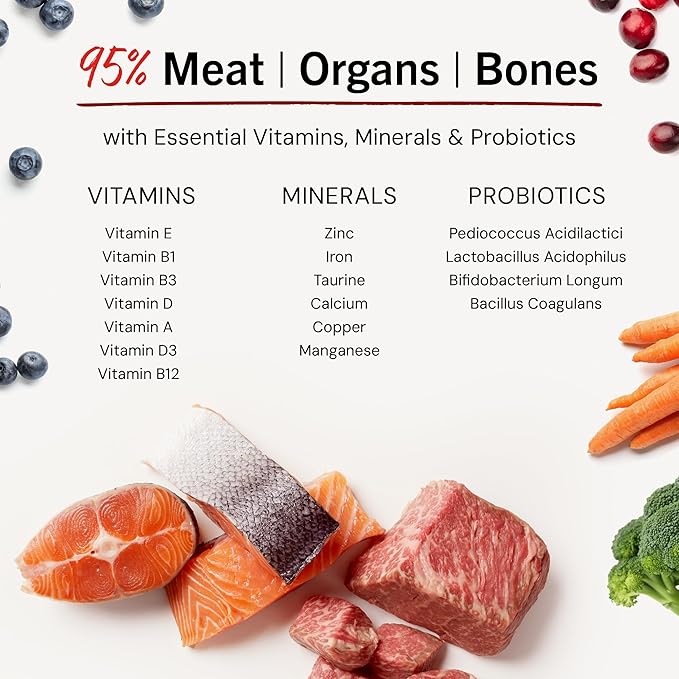 Stella & Chewy's Freeze-Dried Raw Dinner Patties - Surf 'N Turf Salmon & Beef Recipe - High Protein Grain-Free Puppy & Dog Food - Perfect For Picky Eaters - 25 oz