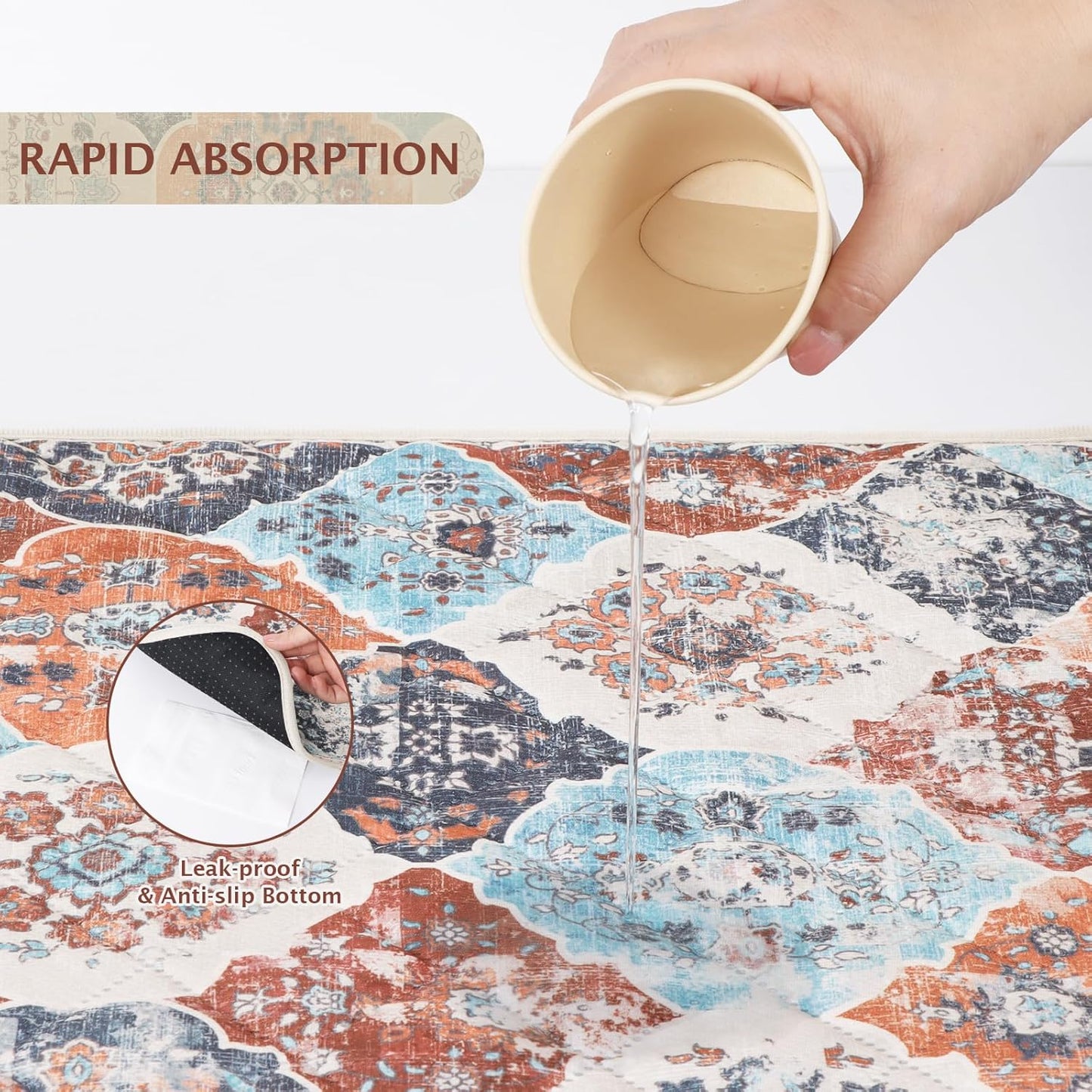 IEUUMLER Washable Pee Pads for Dogs, 2 Pack Reusable Non-Slip Grip, Super Absorbent Waterproof Puppy Pads for Potty Training, Playpen, Crate, Whelping Box EU011 (Orange, 24" x 18")