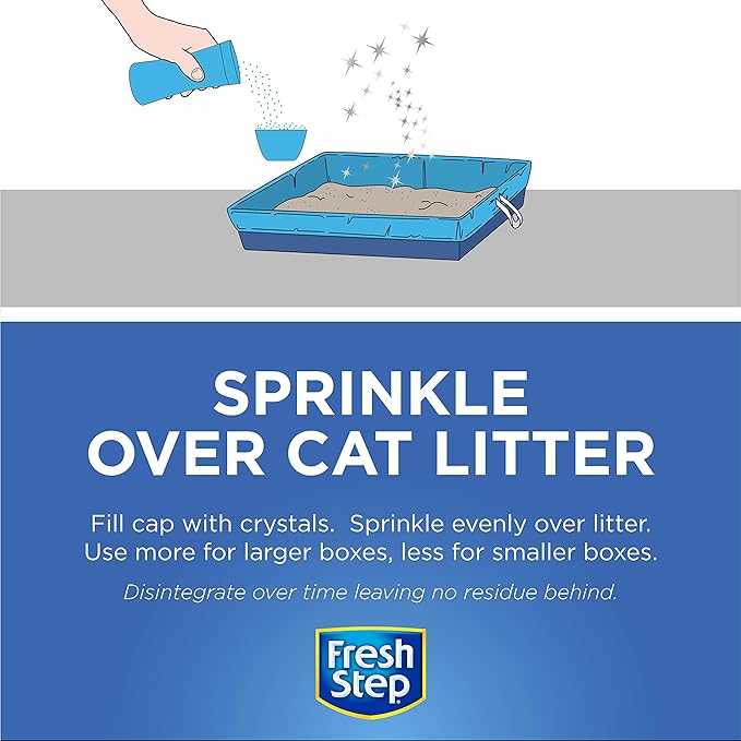 Fresh Step Cat Litter Crystals in Fresh Scent - Cat Litter Box Deodorizer - Combats Odors and Neutralizes Smells to Keep Your Home Clean, 15 Ounce - 3 Pack