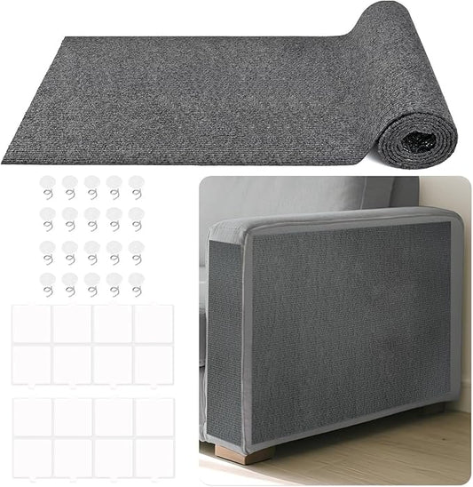 78.7x15.8in Large Size Durable Cat Scratch Furniture Protector,Self-Adhesive Couch Protectors from Cats Scratching,DIY Climbing Cat Scratcher Mat for Furniture,Cat Scratch Couch Protector,Gray