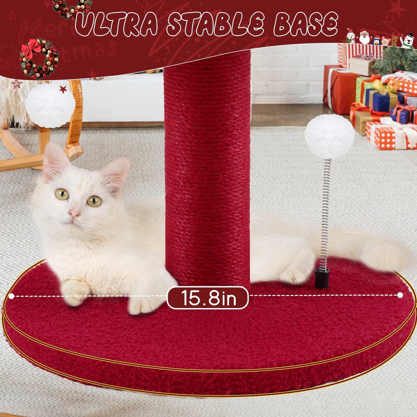 Luxury Treehouse Cat Tree for Indoor Large Cats,54.7'' Tall Modern Wood Cat Tower with 3 Level House,4*Cozy Perch,1*Soft Viewing Bed,Heavy Duty Wide Base,Sisal Scratching Post (33inch)