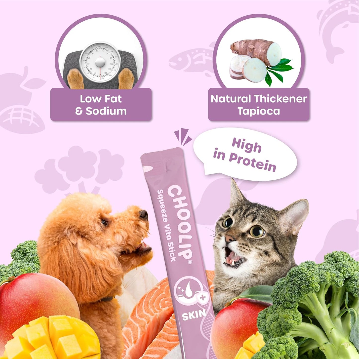 Grab & Go Squeeze Vita Stick Lickable Treats for Dogs & Cats. 49 Coat Support Sticks with Essential multivitamins. Soft and Tasty Paste for All Life Stages, Supporting Coat Health