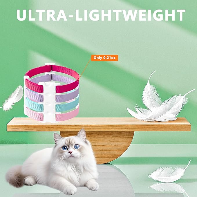 Elastic Cat Collar, Stretch Cat Collar Quick Release, Bright Colors Safety Kitten Collar Adjustable Collar for Kittens, Lightweight Soft Polyester Collars for Boy Girl Cats (Green,L)