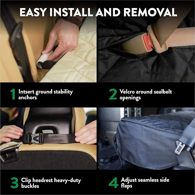 Plush Paws Products Velvet Rear Car Seat Protector w/Hammock | Washable & Waterproof Back Seat Dog Cover for Car, Truck, & SUV | Nonslip, Tear Resistant Pet Seat Cover | X-Large Chocolate