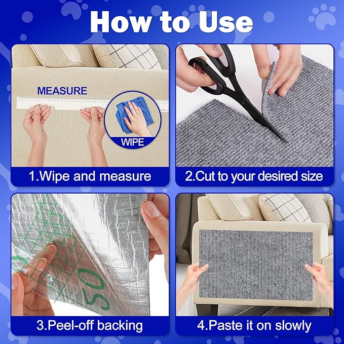 Anit Cat Scratch Couch Furniture Protector,196.8x15.8 Cat Wall Corner Scratcher Pads Mat,DIY Climbing Scratching Carpet Post Replacement