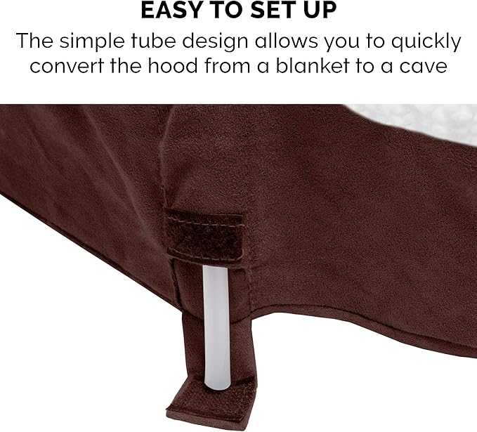 Furhaven 35" Round Memory Foam Dog Bed for Large/Medium Dogs w/ Removable Washable Cover, For Dogs Up to 50 lbs - Sherpa & Suede Snuggery - Espresso, 35-inch