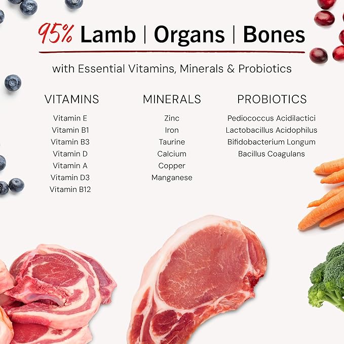 Stella & Chewy's Freeze-Dried Raw Dinner Patties - Dandy Lamb Recipe - High Protein Grain-Free Puppy & Dog Food - Perfect For Picky Eaters - 25 oz