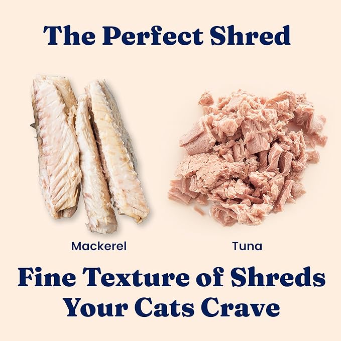 Solid Gold Wet Cat Food Shreds in Gravy - Canned Cat Food Made w/Real Tuna & Mackerel - Five Oceans Grain Free 16ct/6oz Can