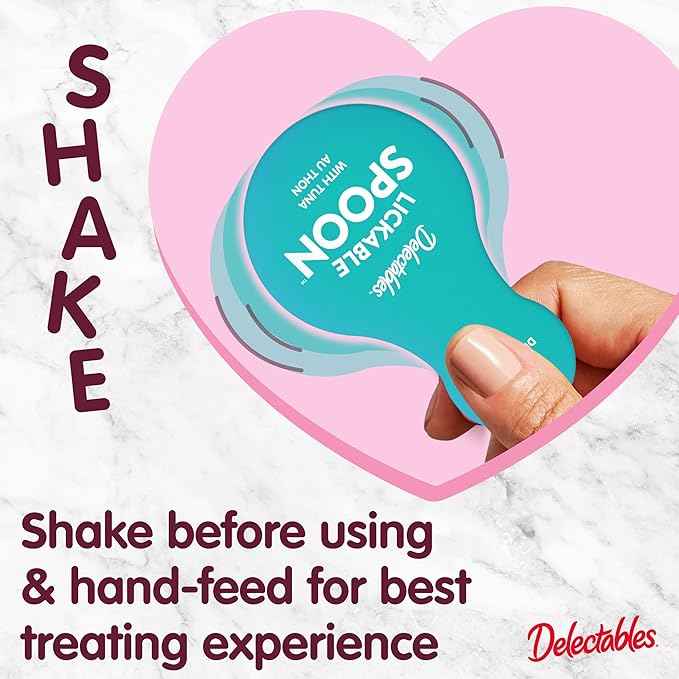 NEW! Delectables Lickable Spoon Handheld Wet Cat Treats Made with Real Chicken & Tuna, Creamy Puree, Mess Free, Quick & Easy, Grain-Free, No Added Fillers, No Added Preservatives, Variety Pack, 32ct