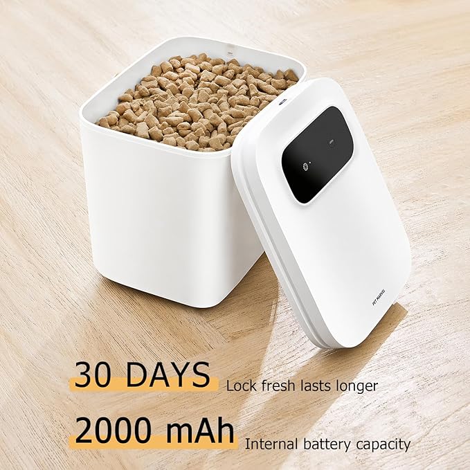 PET MARVEL Automatic Vacuum Sealed Pet Food Container, 13L/15Lbs Air Tight Dog Cat Food Storage Bin with Smart Vacuum Tech & LCD Screen, BPA-Free, Keep Dry Food Fresh for Months