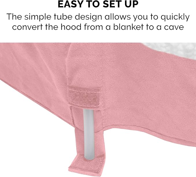 Furhaven 35" Round Memory Foam Dog Bed for Large/Medium Dogs w/ Removable Washable Cover, For Dogs Up to 50 lbs - Sherpa & Suede Snuggery - Pink, 35-inch