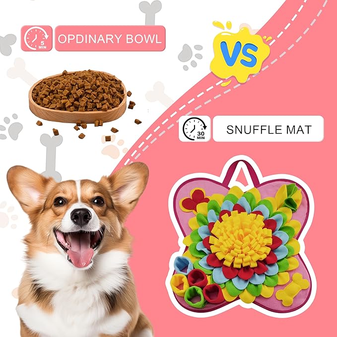 Snuffle Mat for Dogs Pet Treats Feeding for Small Medium Breed Dogs Non-Slip Interactive Dog Puzzle Toys Encourages Natural Foraging Skills