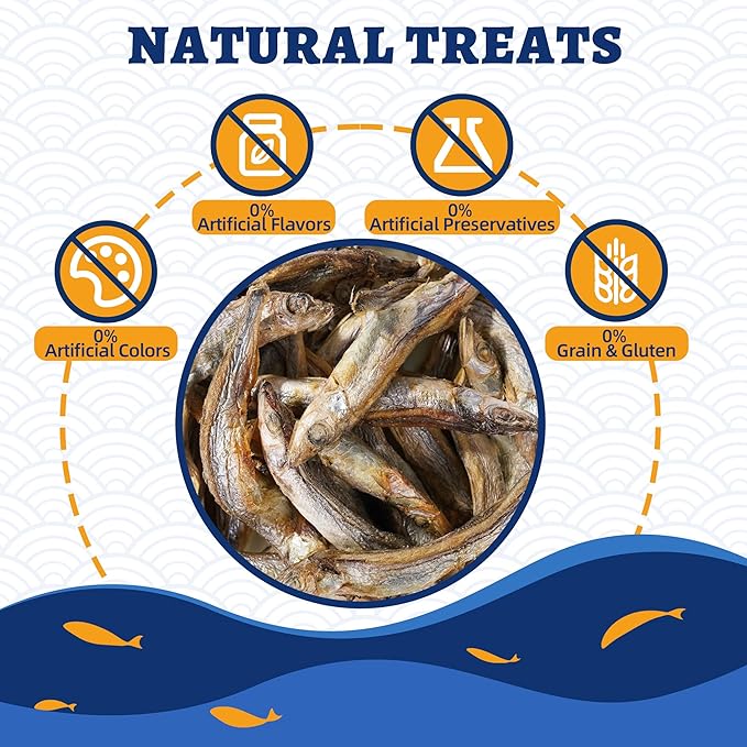 Just Try 10.58 oz Freeze Dried Minnows for Cat & Dog Treats Raw Single Ingredient High Protein Training Treats Pet Snacks Omega 3 for Skin Coat Health
