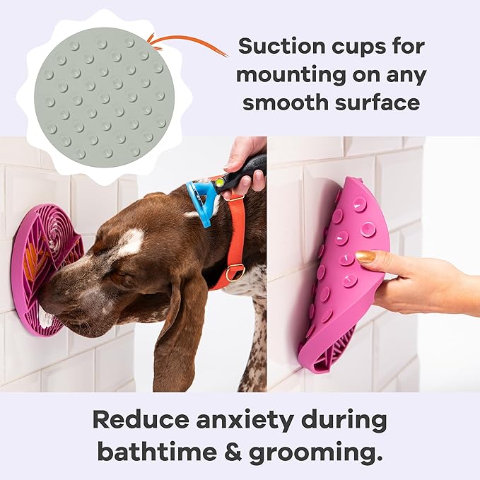 Awoo Paradise - Silicone Dog & Cat Lick Mat and Slow Feeder with Suction Cups - Non-Slip, Dishwasher Safe Pet Dish - Extends Mealtime for Fast Eaters and Reduces Anxiety - for Wet & Dry Food (Sage)