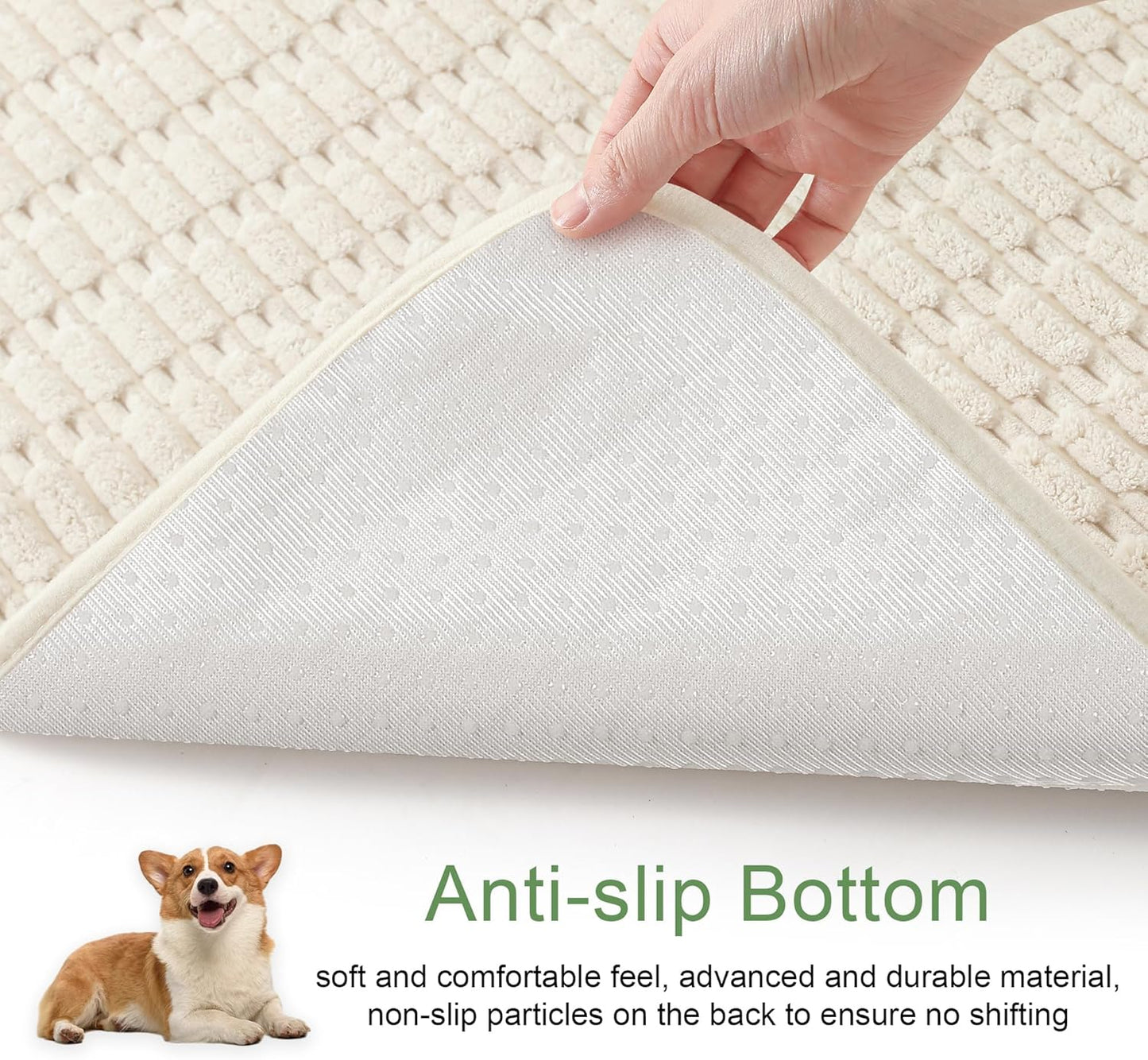 Washable Pee Pads for Dogs, Reusable Puppy Pads Dog Pads, Non-Slip Dog Pee Pads, Leak-Proof Pet Pee Pads Wee Wee Pads for Dogs. (Cream White, 18"x24"(Pack of 2))