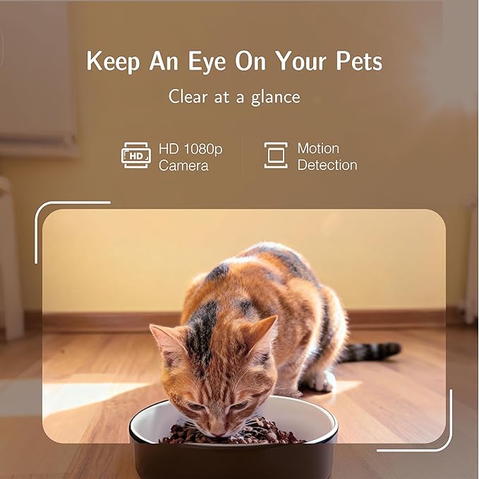 Automatic Cat Feeder with Camera, Scheduled Automatic Pet Feeding Machine, Smart App Remote Monitoring, 4L Large Capacity Dog Food Dispenser