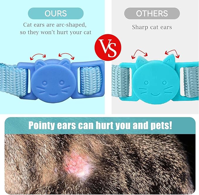 12 PCS Breakaway Cat Collars with Bell Colorful Soft Safety Buckle Cat Collars Adjustable Breakaway Kitten Collars Safety Collars for Cats (12 Colors)