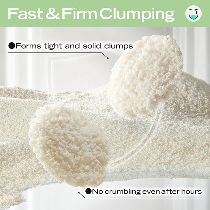 Natural Cat Litter Green Tea Scent, Plant-Based, Strong Clumping Litter, Odor Control, Easy Scooping, Clumps Lift Cleanly, Low Dust, Corn & Cassava Litter, 16.5 LB (5.5 LB x 3 Bags)