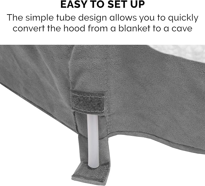 Furhaven 26" Round Memory Foam Dog Bed for Medium/Small Dogs w/ Removable Washable Cover, For Dogs Up to 30 lbs - Sherpa & Suede Snuggery - Gray, 26-inch