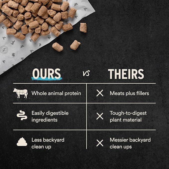 Vital Essentials Freeze-Dried Raw Beef & Salmon Meal or Mixer Dog Food Soft Nibs | 99% Beef, Salmon, Organs & Bone | 3 lbs Big Bag