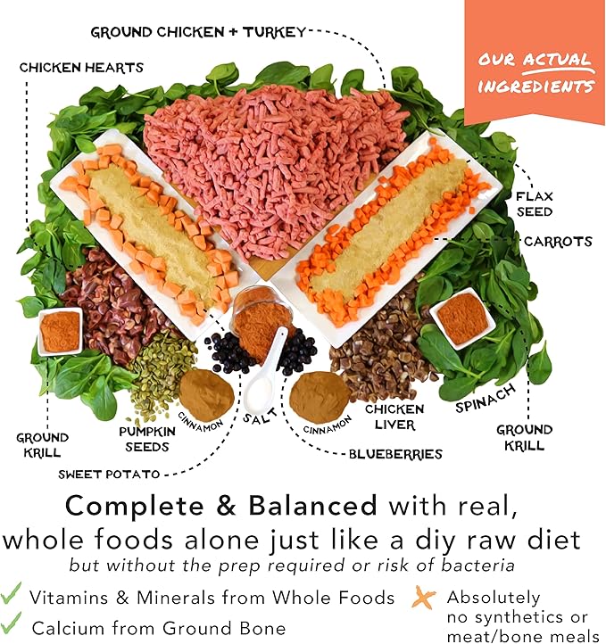 Simple Food Project - Chicken & Turkey - Freeze Dried Raw Food for Dogs - 96oz