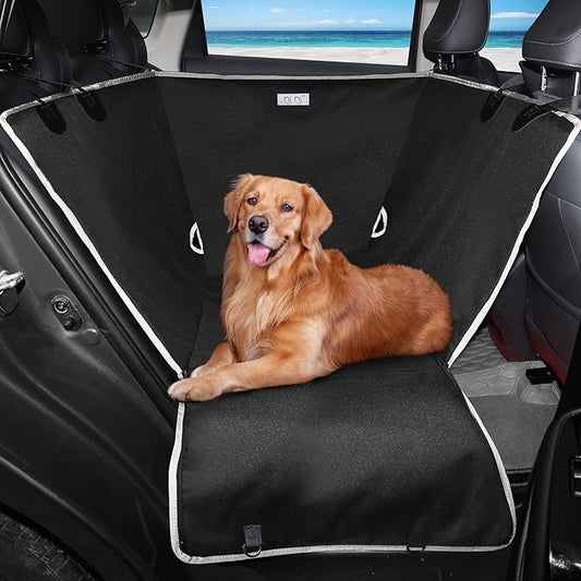 njnj Dog Car Seat Cover for Back Seat - Waterproof Dog Half Hammock for Cars,Scratchproof Pet Backseat Protector,Perdurable,Non-Slip Booster Seat for Small,Medium and Large Dogs