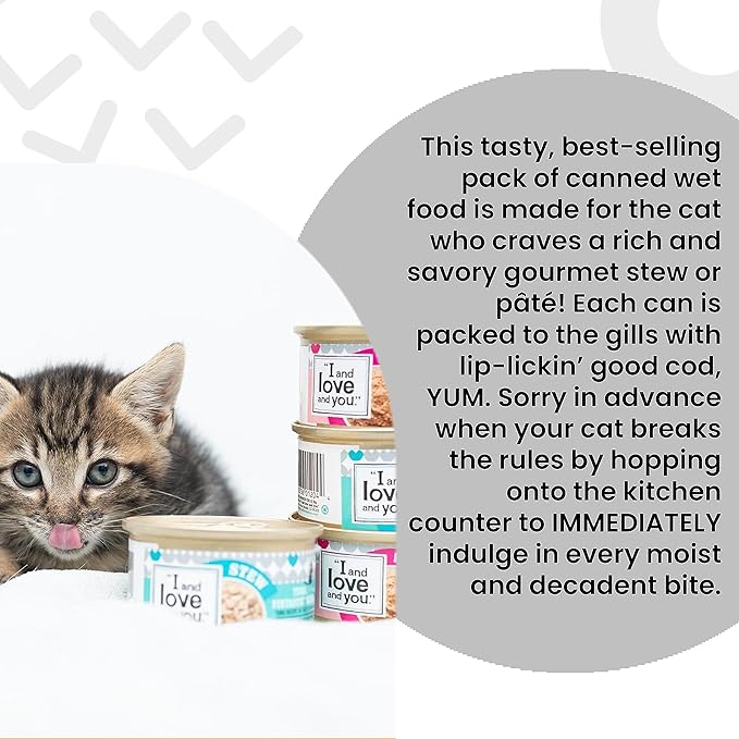 I AND LOVE AND YOU, Cat Food Variety, 3 Ounce, 12 Pack