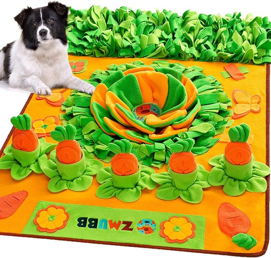 Snuffle Mat for Large Dogs, 40'' x 27.5'' Sniff Mat for Dogs, Portable Slow Feeding Mat for Foraging Skills and Stress Relief, Interactive Indoor/Outdoor Dog Puzzle Toys for Nosework Training