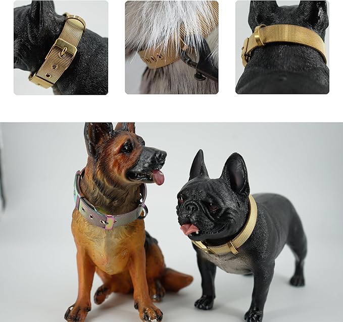 Stainless Steel Waterproof Small 18K Gold Adjustable Breathable Belt Pet Collar Dog Cat Kitten Imitation Woven Tape Slip Durable Stainless Steel Waterproof Small Choker