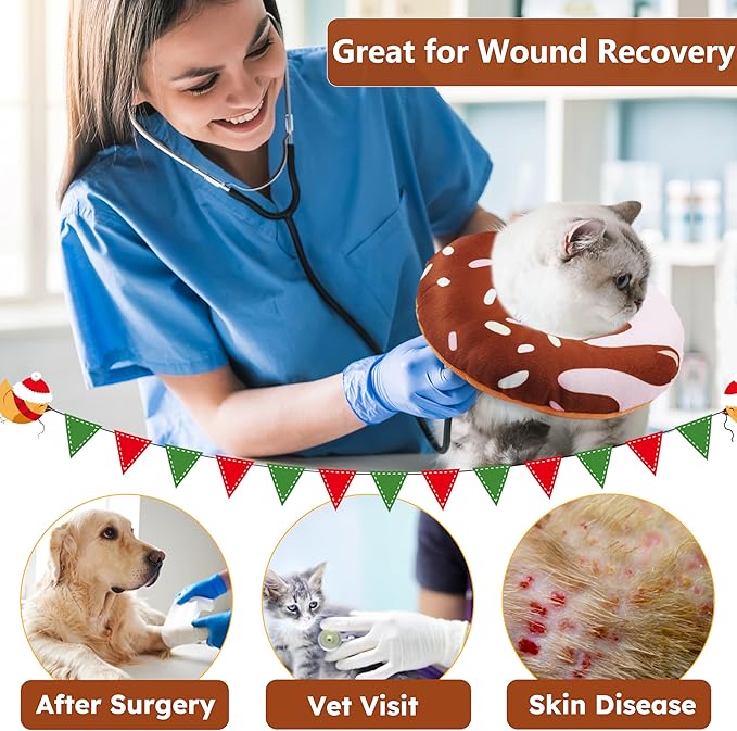 Cat Cone Collar Soft, Cat Recovery Collars for Wound Healing Cute Adjustable Kittens Cones to Stop Licking Comfortable Lightweight Neck Elizabethan Collars for Kittens