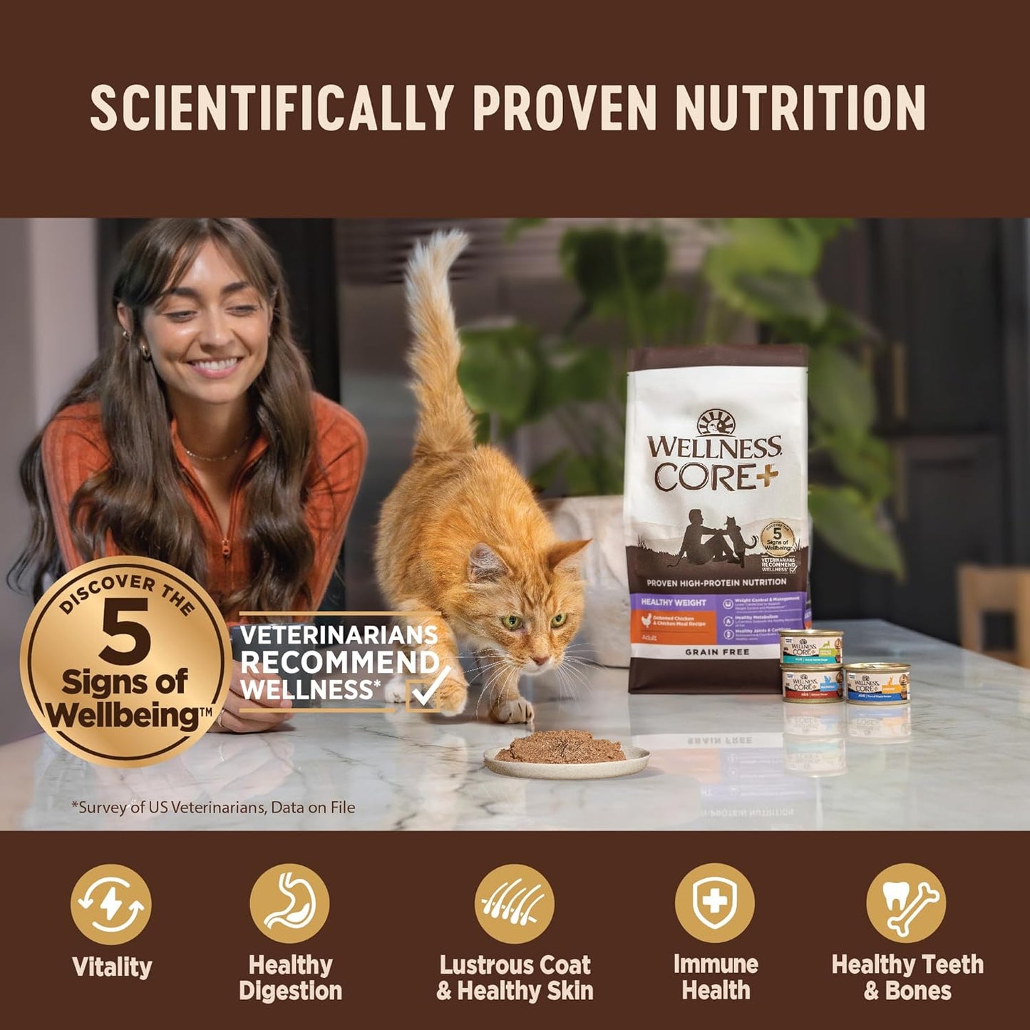 Wellness CORE+ Healthy Weight Pate Adult Wet Cat Food, Natural, Protein-Rich, Grain Free, 2.8 Ounce, 12 Pack (Chicken & Tuna)