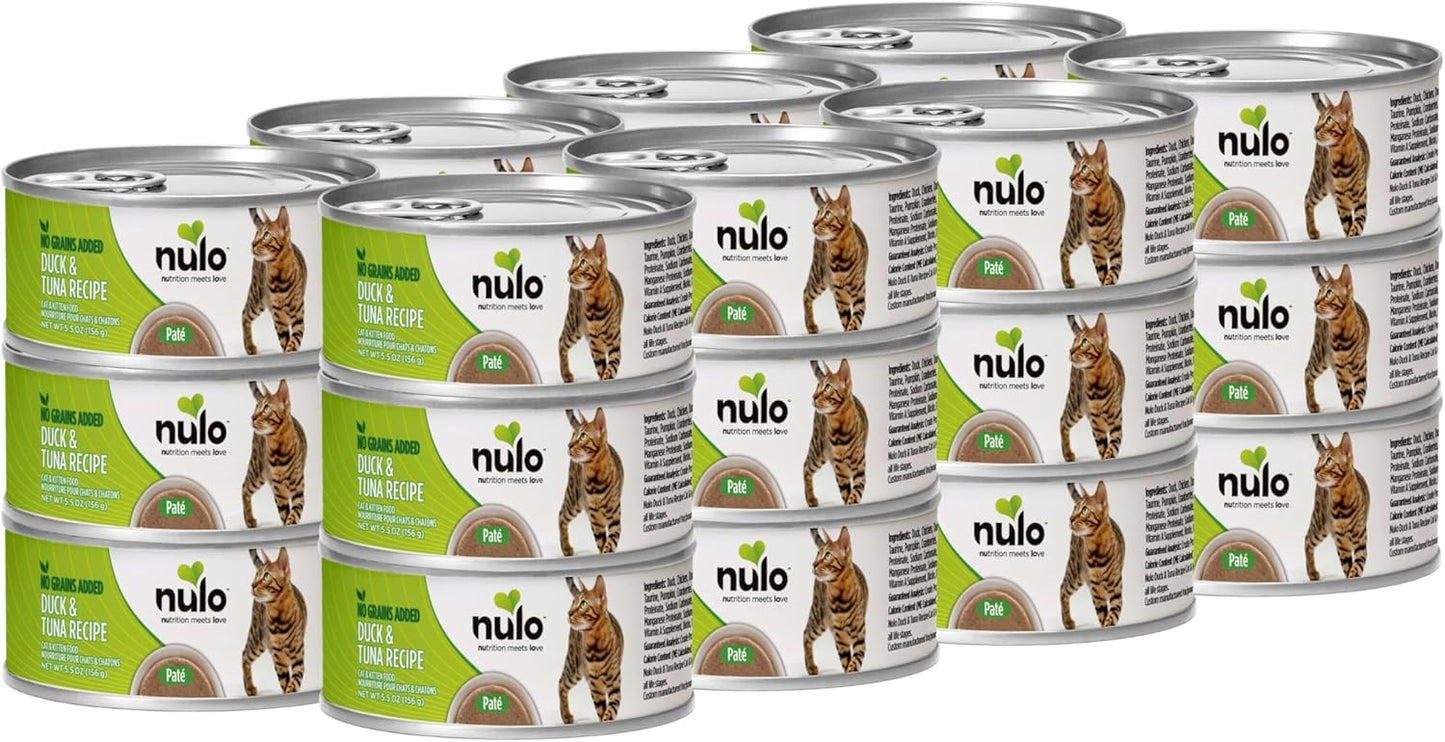 Nulo Duck & Tuna Recipe Pate Wet Canned Cat Food, 5.5 Ounce (Pack of 24)