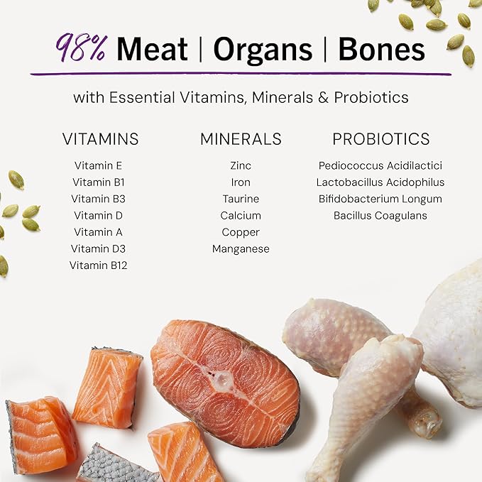 Stella & Chewy's Freeze-Dried Raw Cat Dinner Morsels - Premium Salmon & Chicken Recipe with 98% Wild-Caught & Cage-Free Protein - Natural Grain-Free Cat & Kitten Food - Made in USA - 3.5 oz