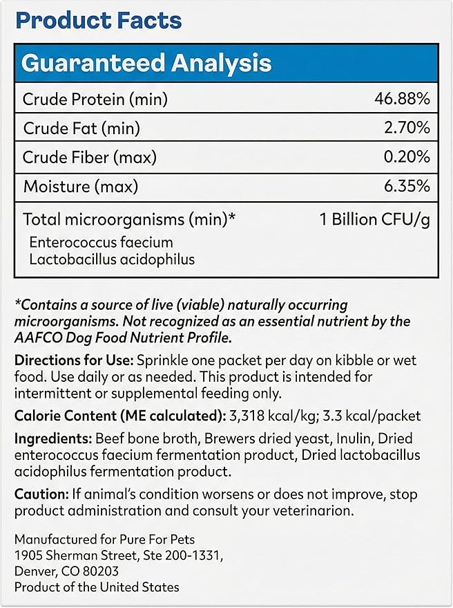 Joyfull Probiotics for Dogs - Supports Gut Health, Immune System, Occasional Diarrhea, Digestive Health, Gas & Bloating - 30 Packets