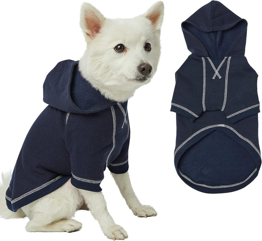 Blueberry Pet Hoodie – 12″ Soft Cotton-Terry Winter Sweatshirt, Midnight Blue, Award-Winning Small-Dog Jersey