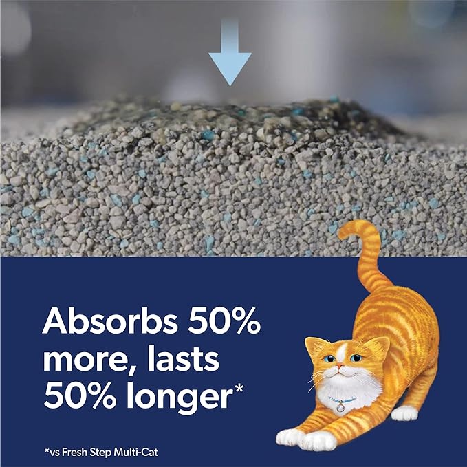 Fresh Step Outstretch Advanced Long Lasting Clumping Litter Simply Unscented, Activated Charcoal Litter Lasts 50% Longer, 32 lbs. (2 x 16 lb. Box)