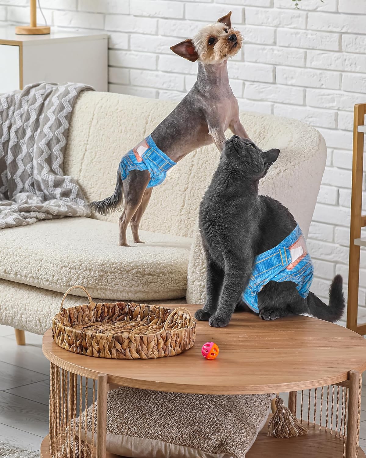 Pet Soft Dog Diapers Female, Doggie Diapers for Female Dogs, Disposable Super Absorbent Pet Diaper for Cats & Dogs in Heat Period, Urine Incontinence, S 60 Counts