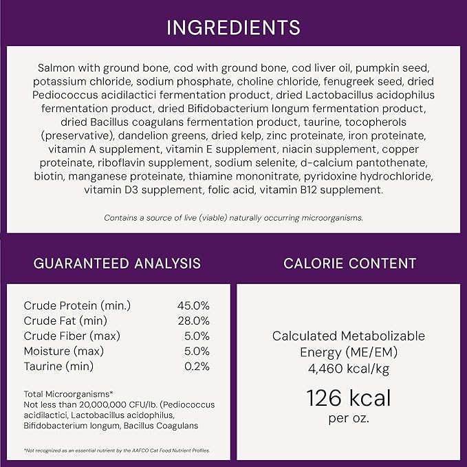 Stella & Chewy's Freeze-Dried Raw Cat Dinner Morsels - Premium Salmon & Cod Recipe with 98% Wild-Caught Fish & Organs - Natural Grain-Free Cat & Kitten Food - Made in USA - 18 oz