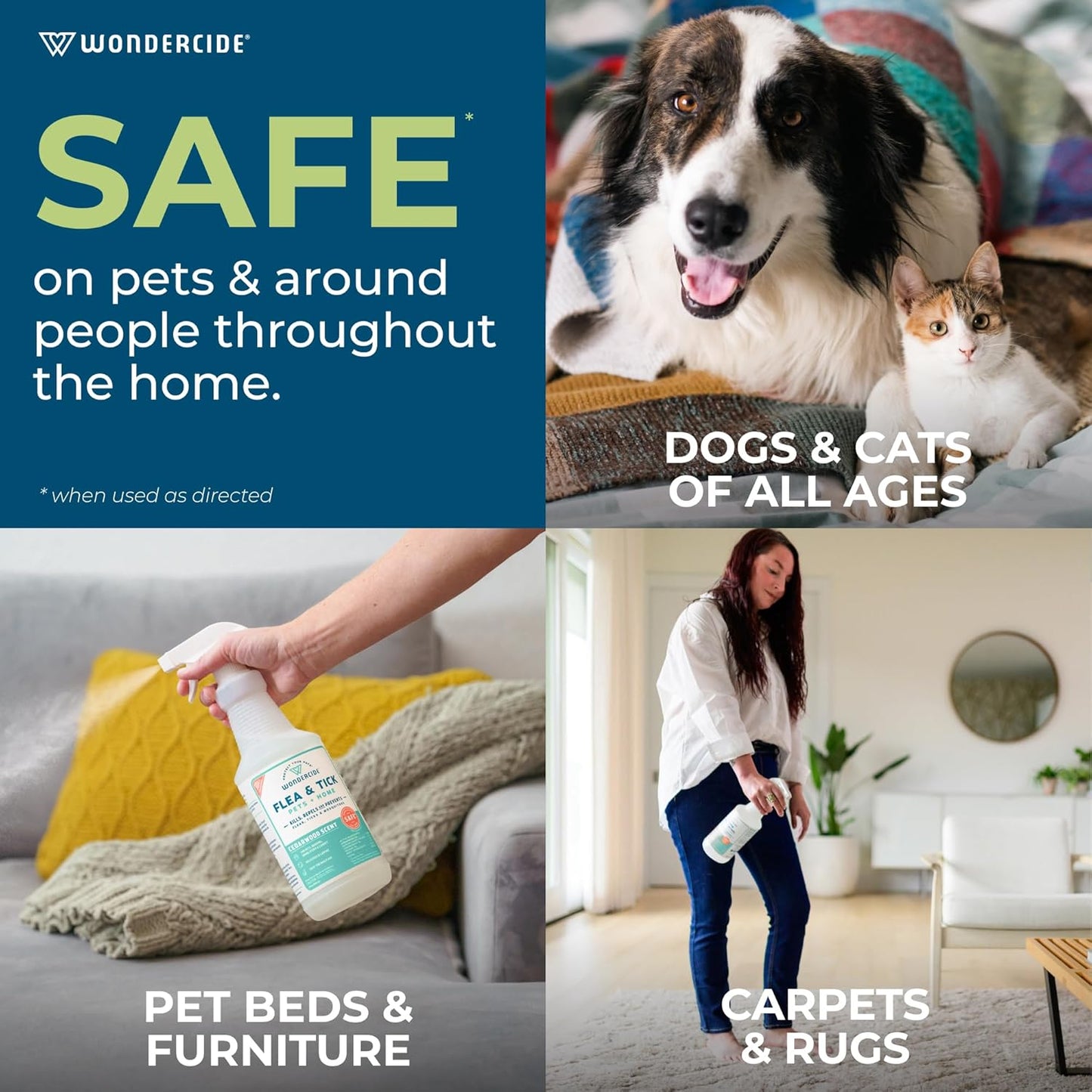 Wondercide - Flea, Tick & Mosquito Spray for Dogs, Cats, and Home - Flea and Tick Killer, Control, Prevention, Treatment - with Natural Essential Oils - Pet and Family Safe - Cedarwood 128 oz