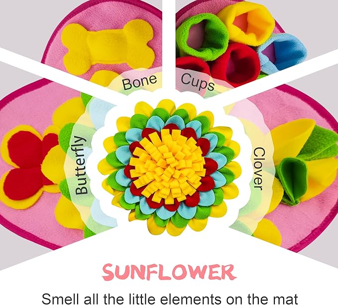 Snuffle Mat for Dogs Pet Treats Feeding for Small Medium Breed Dogs Non-Slip Interactive Dog Puzzle Toys Encourages Natural Foraging Skills