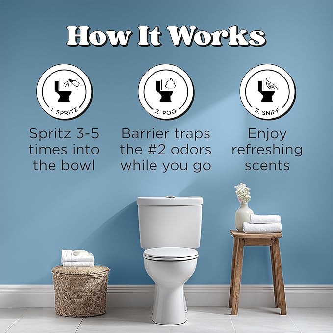 Poo-Pourri Before-You-Go Toilet Spray, Fresh Air, 4 Fl Oz, Up to 200 Uses, Bathroom Odor Deodorizer , Plant-Based with Essential Oils, for Home or Work, Jasmine, Fresh Air and Mint Scent