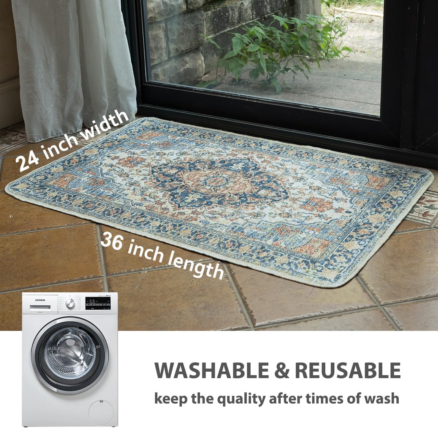 nunubaby Washable Pee Pads for Dogs, Stylish, Non-Slip and Leak-Proof Pee Pads. Reusable Potty Pads for Dogs for Crates and Floors.(Beige/Multi, 24" x36" )