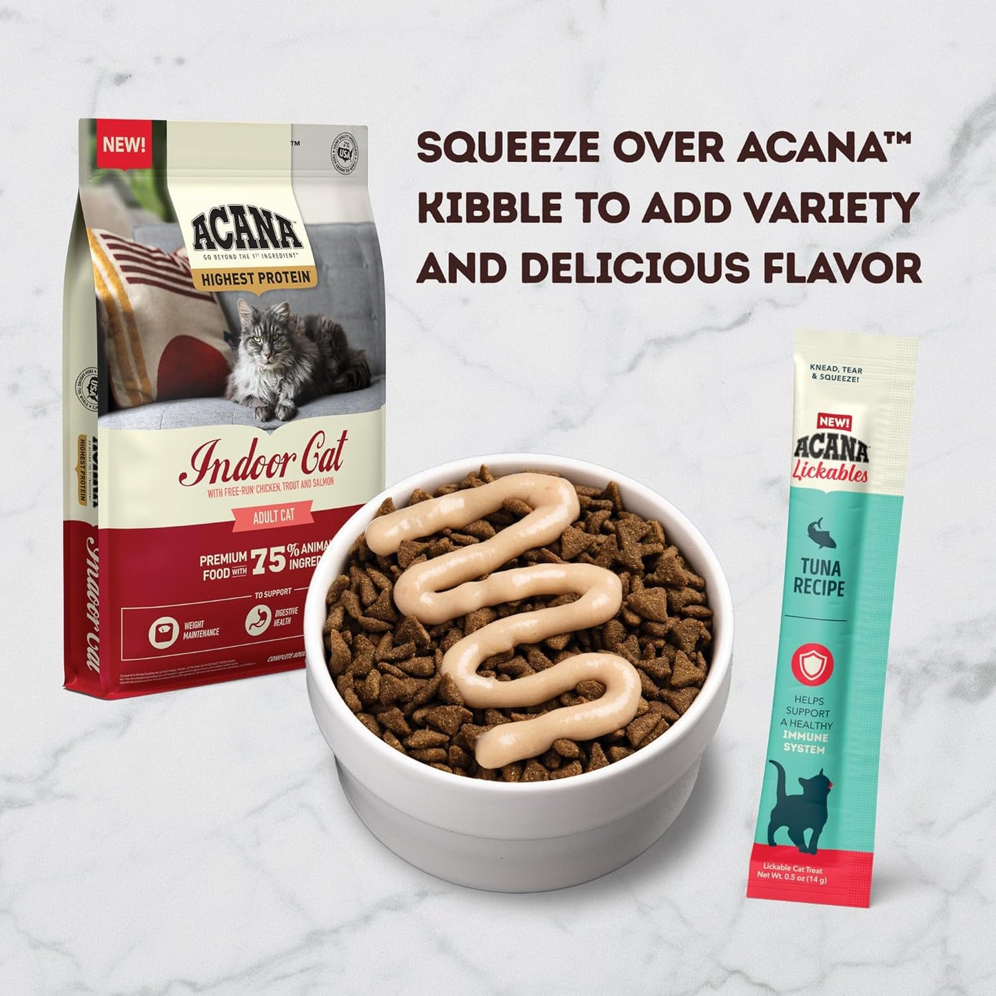 ACANA Lickables Cat Treats Tuna Recipe .5oz Tubes (5 Count)