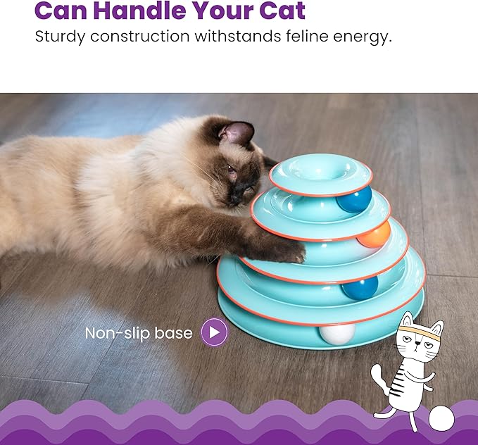 Petstages Chase Meowtain Interactive 4-Tier Cat Track Toy