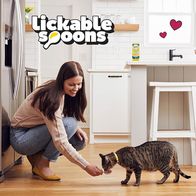Temptations Lickable Spoons Adult Wet Cat Treat, Tasty Chicken and Savory Salmon Flavor, 4 Spoons, Pack of 12 (48 Total Treats)
